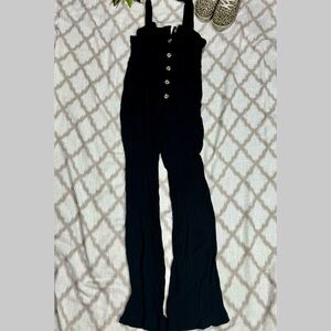 Black Button-Front Jumpsuit